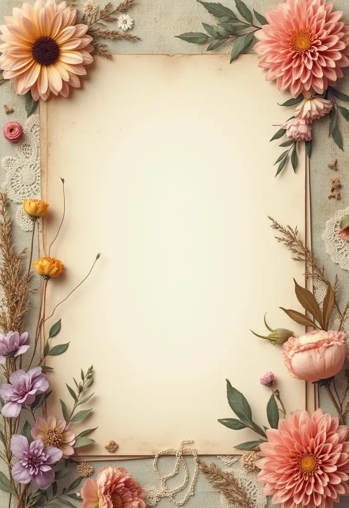 25+ Aesthetic Scrapbook Ideas That Are Pinterest-Perfect - 1. Vintage Floral Collage