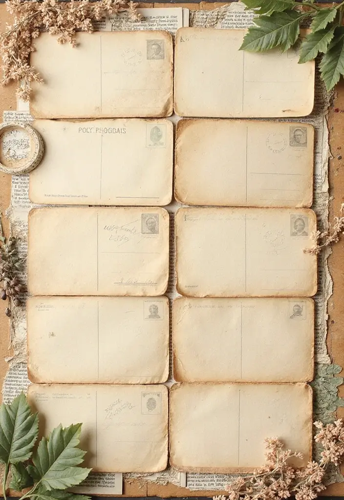 25+ Aesthetic Scrapbook Ideas That Are Pinterest-Perfect - 2. Antique Postcard Layout