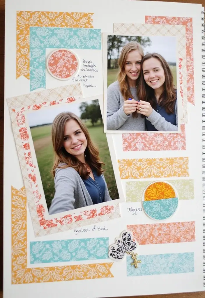 25+ Aesthetic Scrapbook Ideas That Are Pinterest-Perfect - 20. Colorful Washi Tape Patterns