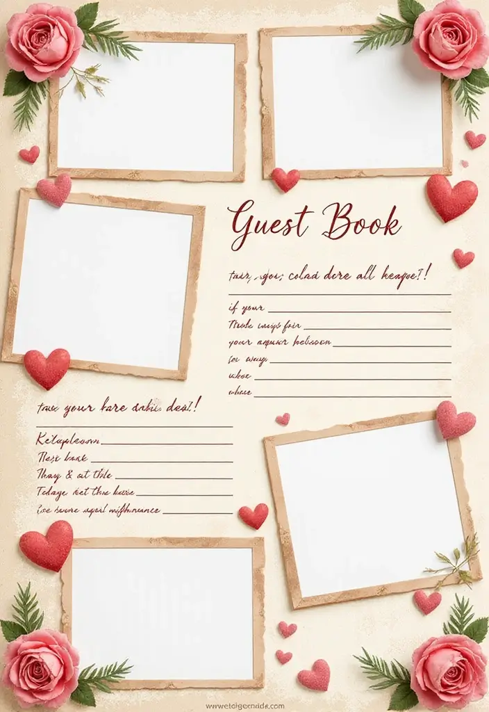 25+ Bachelorette Scrapbook Ideas for Fun Bridal Memories - 2. Guest Book Page