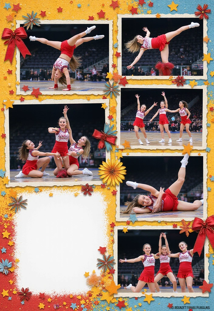 25+ Cheer Scrapbook Ideas Full of Spirit and Energy - 13. Cheerleading Stunts and Choreography