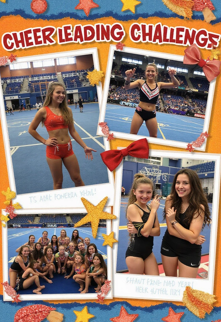 25+ Cheer Scrapbook Ideas Full of Spirit and Energy - 18. Fun Cheerleading Challenges