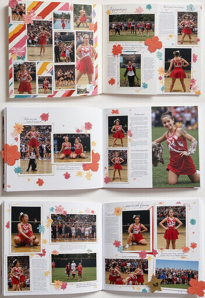 25+ Cheer Scrapbook Ideas Full of Spirit and Energy - 22. Creative Scrapbook Layouts