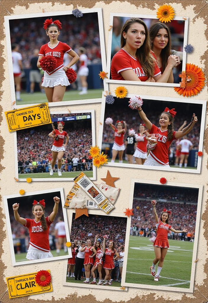 25+ Cheer Scrapbook Ideas Full of Spirit and Energy - 4. Game Day Memories