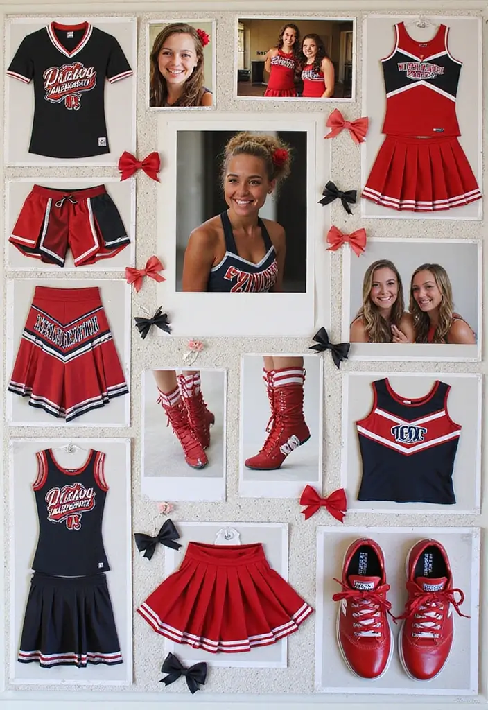 25+ Cheer Scrapbook Ideas Full of Spirit and Energy - 5. Cheerleading Gear Showcase