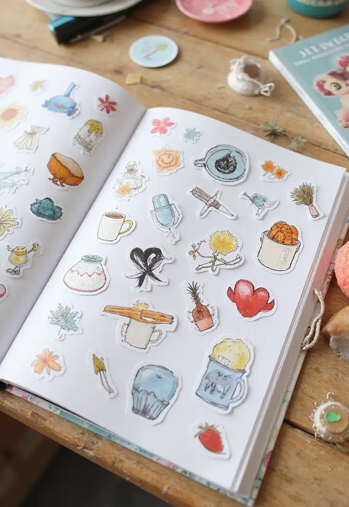 25+ Childhood Scrapbook Ideas That Bring Back Sweet Memories - 13. DIY Stickers and Embellishments