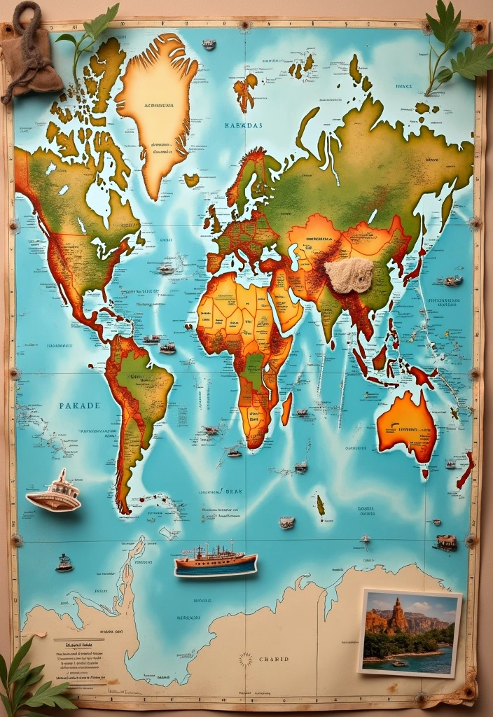 25+ Childhood Scrapbook Ideas That Bring Back Sweet Memories - 18. Travel Map Pages