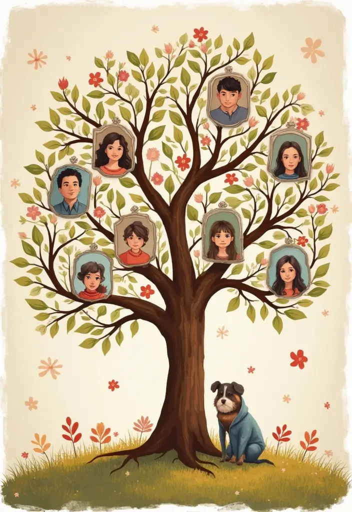 25+ Childhood Scrapbook Ideas That Bring Back Sweet Memories - 9. Family Tree Page