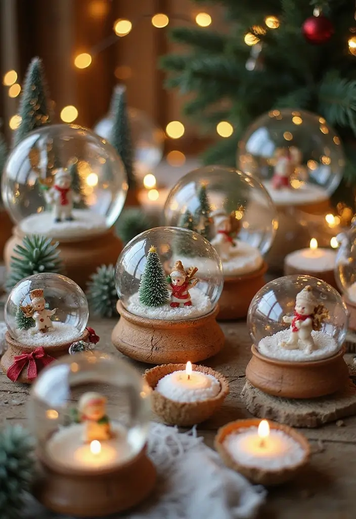 25+ Christmas Pottery Painting Ideas for Festive Fun - 17. DIY Holiday Snow Globes