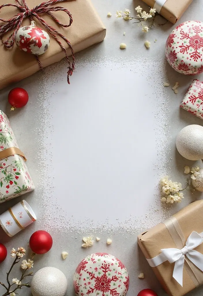 25+ Christmas Pottery Painting Ideas for Festive Fun - 18. Joyful Christmas Wrapping Paper