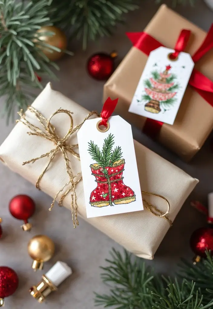 25+ Christmas Pottery Painting Ideas for Festive Fun - 21. Artistic Holiday Tree Tags