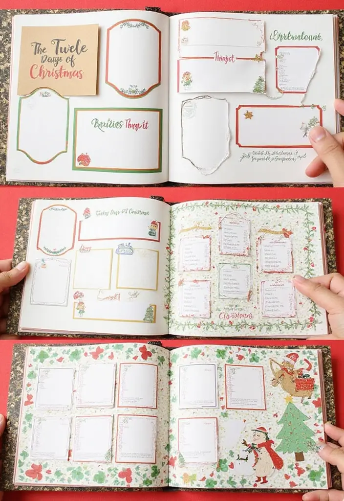 25+ Christmas Scrapbook Ideas to Treasure Holiday Memories - 18. The Twelve Days of Christmas Countdown