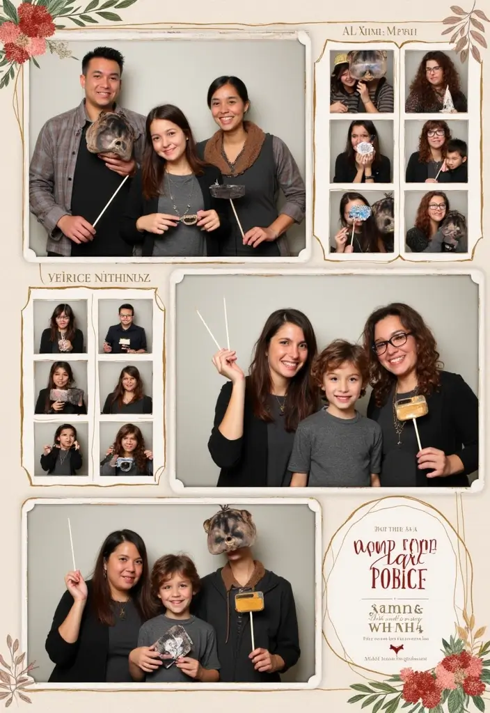 25+ Christmas Scrapbook Ideas to Treasure Holiday Memories - 23. Family Photo Booth Fun