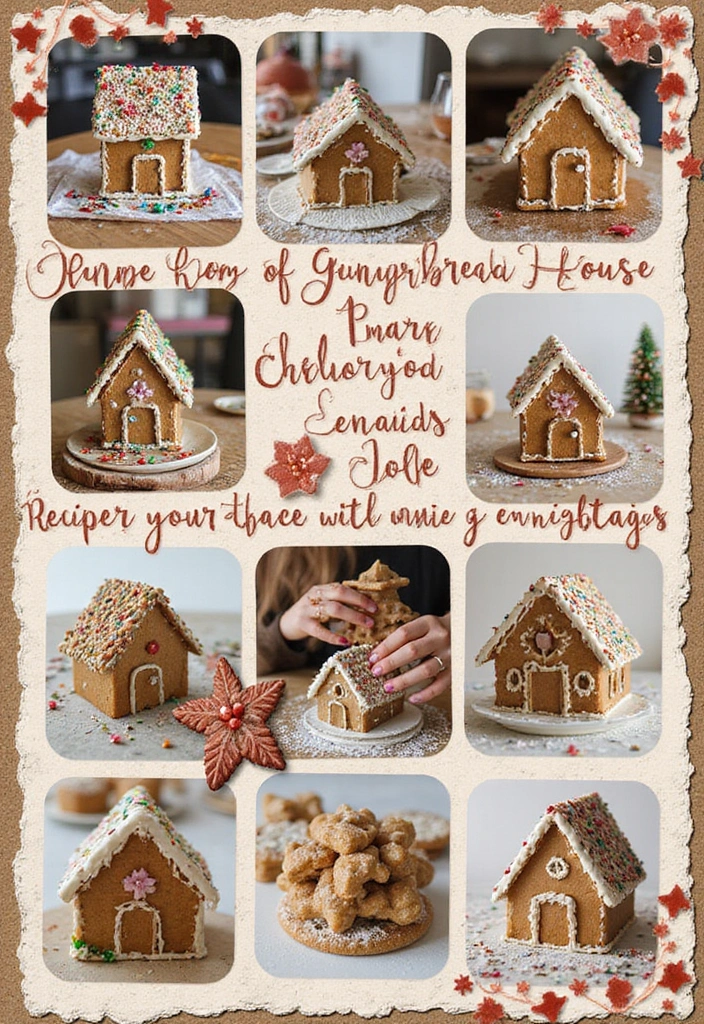 25+ Christmas Scrapbook Ideas to Treasure Holiday Memories - 9. Gingerbread House Creations