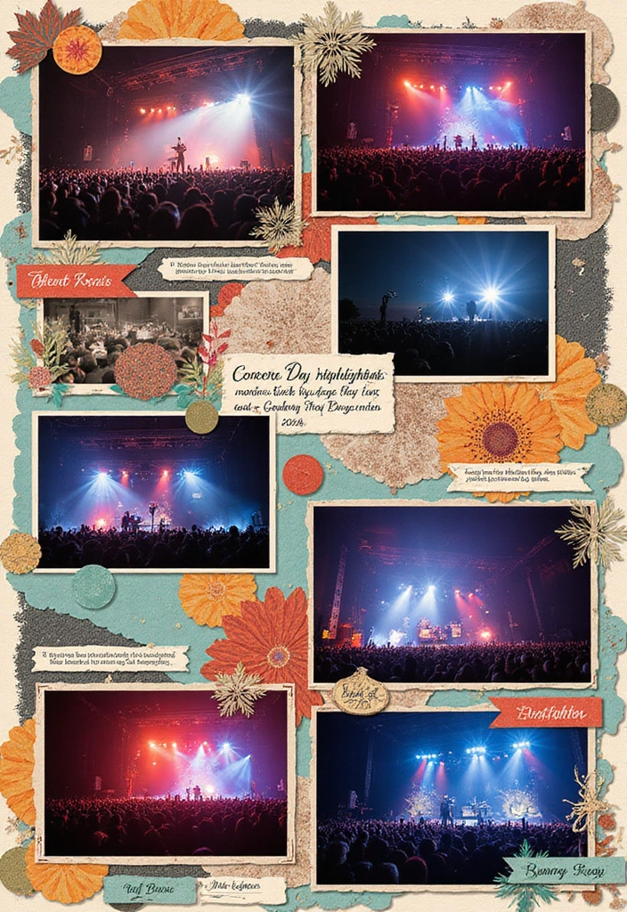 25+ Concert Scrapbook Ideas for Music Lovers - 25. Concert Day Highlights