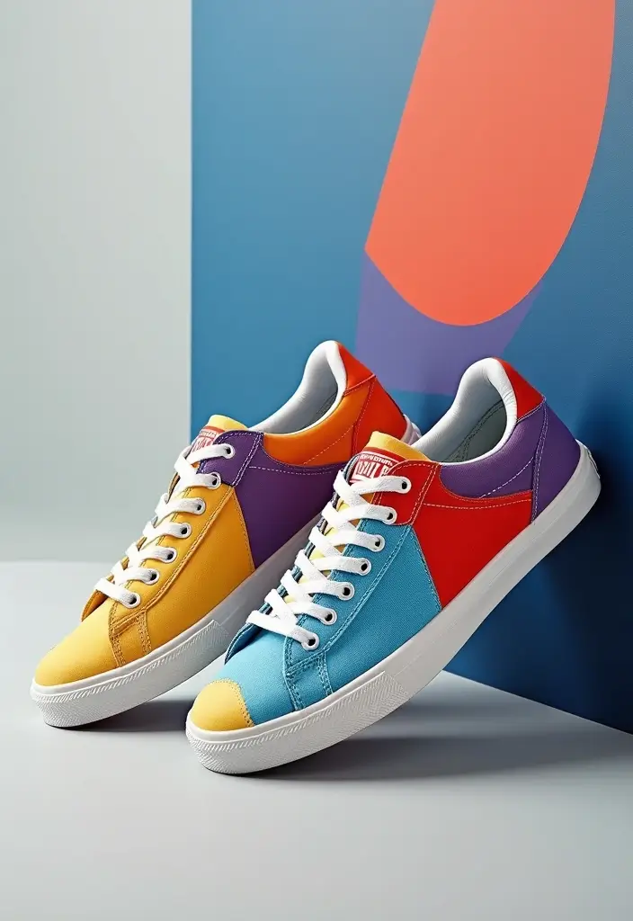 25+ Converse Shoe Painting Ideas That Pop - 11. Geometric Shapes