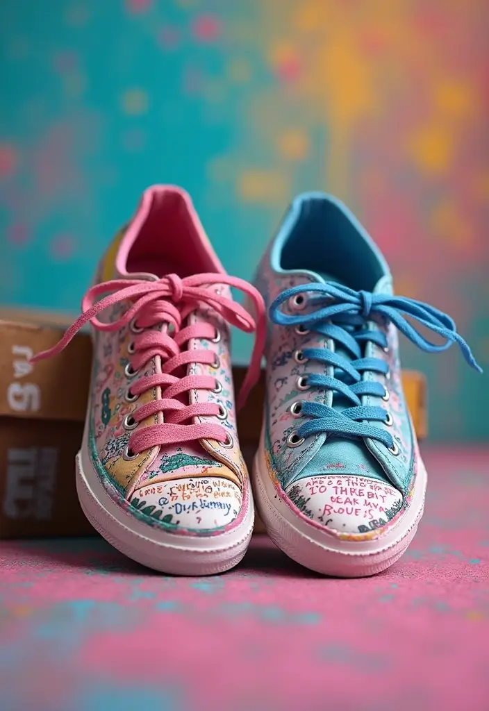 25+ Converse Shoe Painting Ideas That Pop - 15. Positive Quote Inspiration