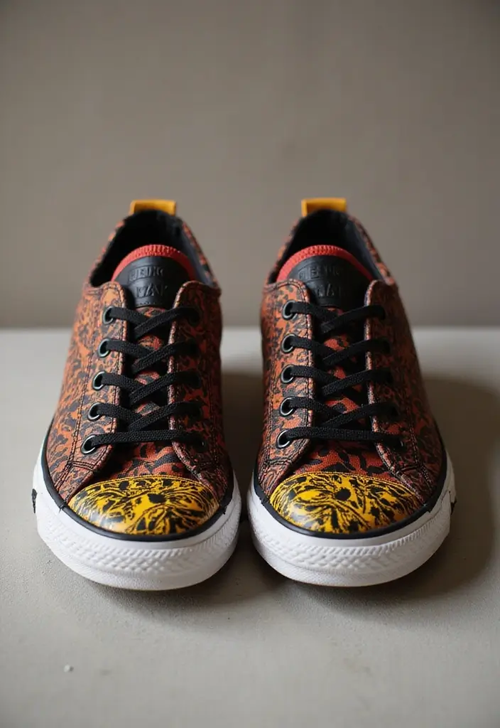 25+ Converse Shoe Painting Ideas That Pop - 6. Striking Tribal Patterns