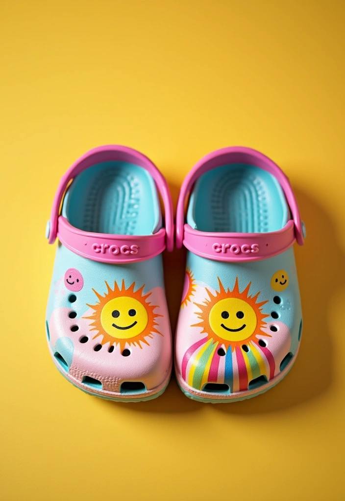 25+ Crocs Painting Ideas That’ll Make You Stand Out - 11. Positive Vibes Only