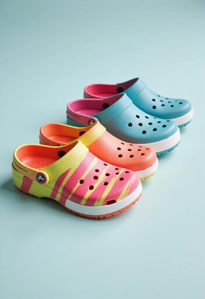 25+ Crocs Painting Ideas That’ll Make You Stand Out - 16. Stripe It Up