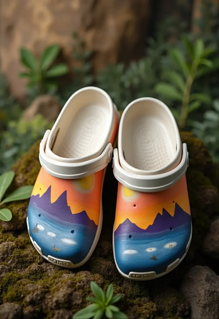 25+ Crocs Painting Ideas That’ll Make You Stand Out - 17. Nature Scenes