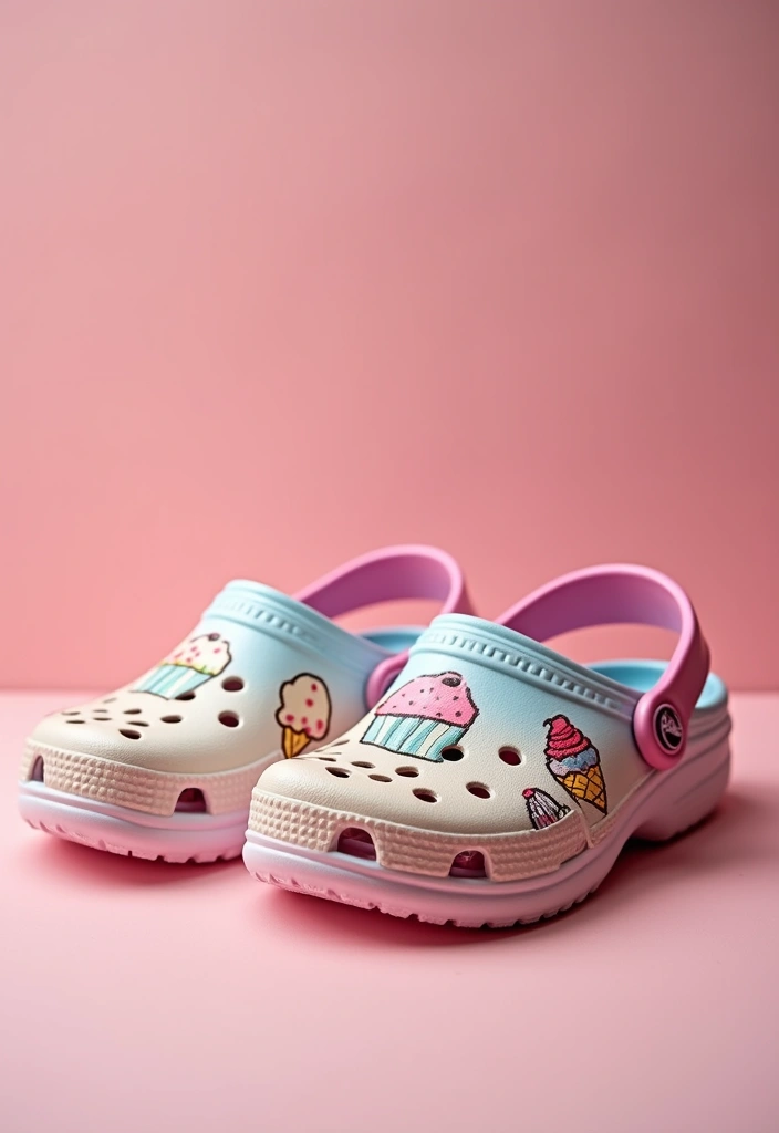 25+ Crocs Painting Ideas That’ll Make You Stand Out - 18. Cupcake and Dessert Themes