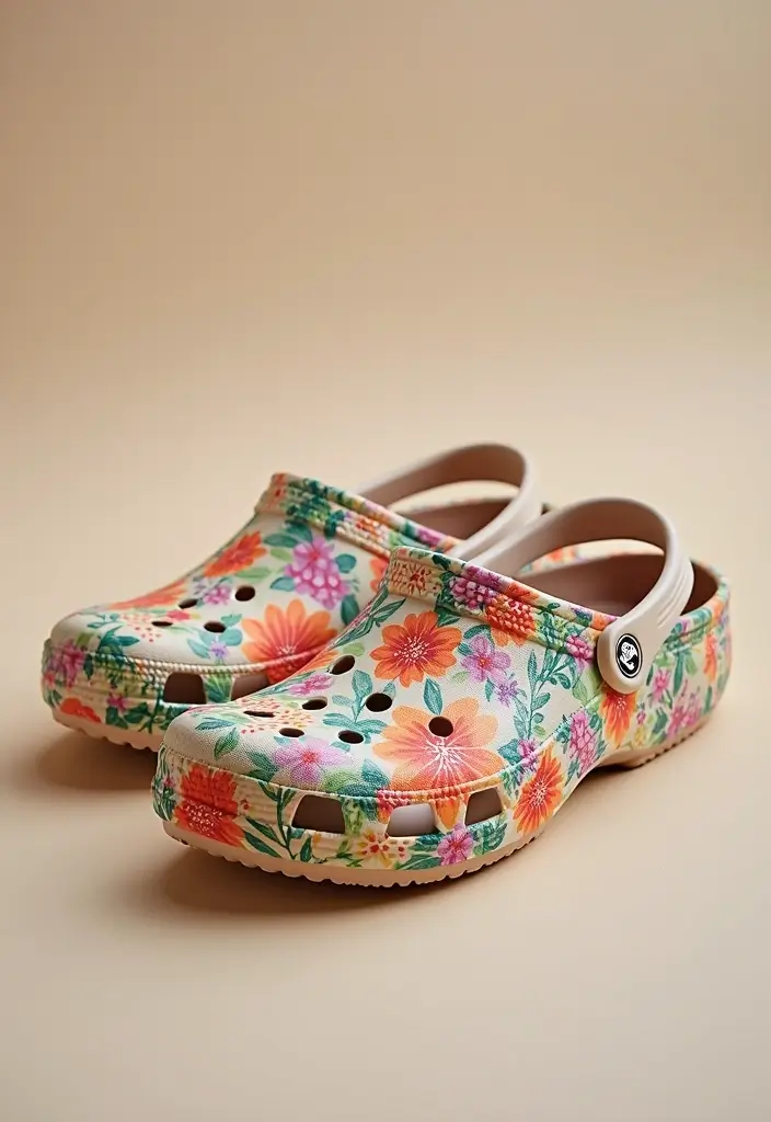 25+ Crocs Painting Ideas That’ll Make You Stand Out - 2. Floral Delight