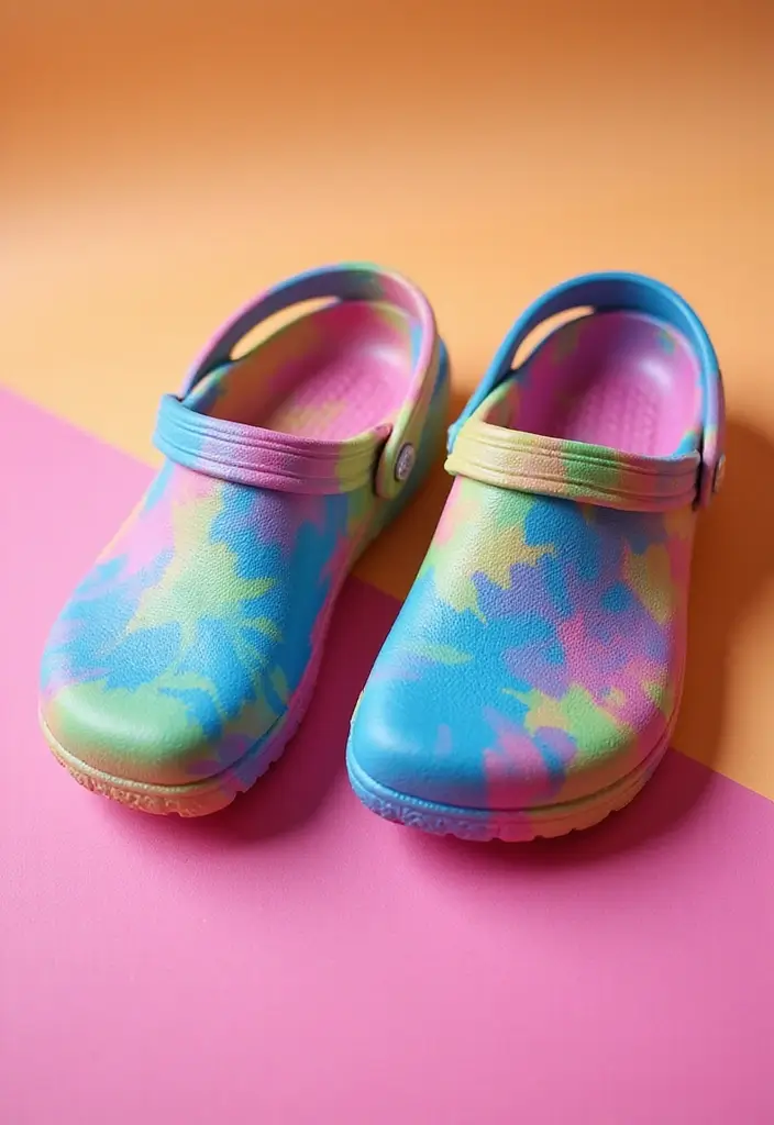 25+ Crocs Painting Ideas That’ll Make You Stand Out - 23. DIY Tie-Dye with Markers