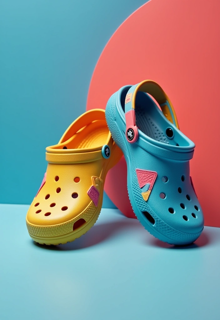 25+ Crocs Painting Ideas That’ll Make You Stand Out - 9. Geometric Shapes