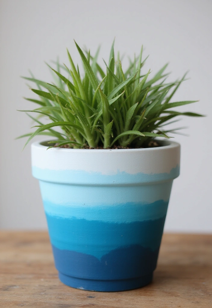 25+ DIY Flower Pot Painting Ideas for Indoor Charm - 1. Ombre Effect