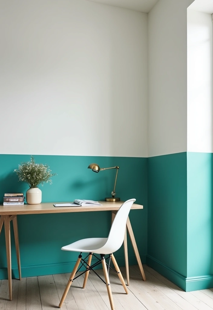 25+ DIY Painting Ideas for Every Room in Your Home - 15. Split Color Walls