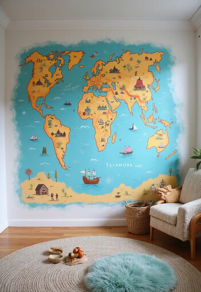 25+ DIY Painting Ideas for Every Room in Your Home - 18. Treasure Map Walls