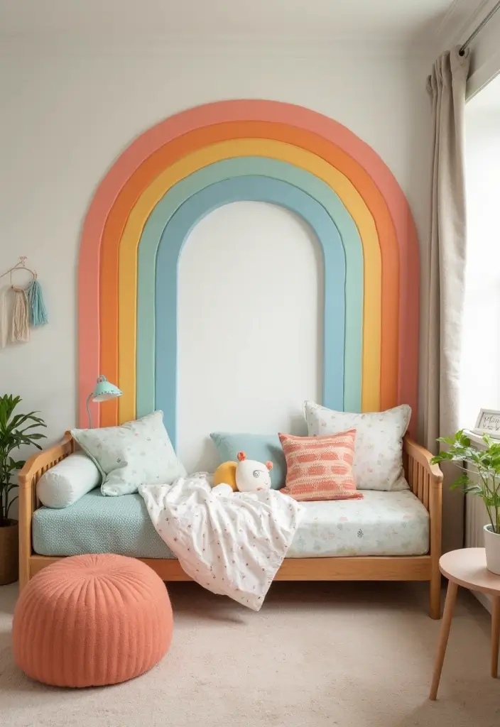25+ DIY Painting Ideas for Every Room in Your Home - 22. DIY Rainbow Wall