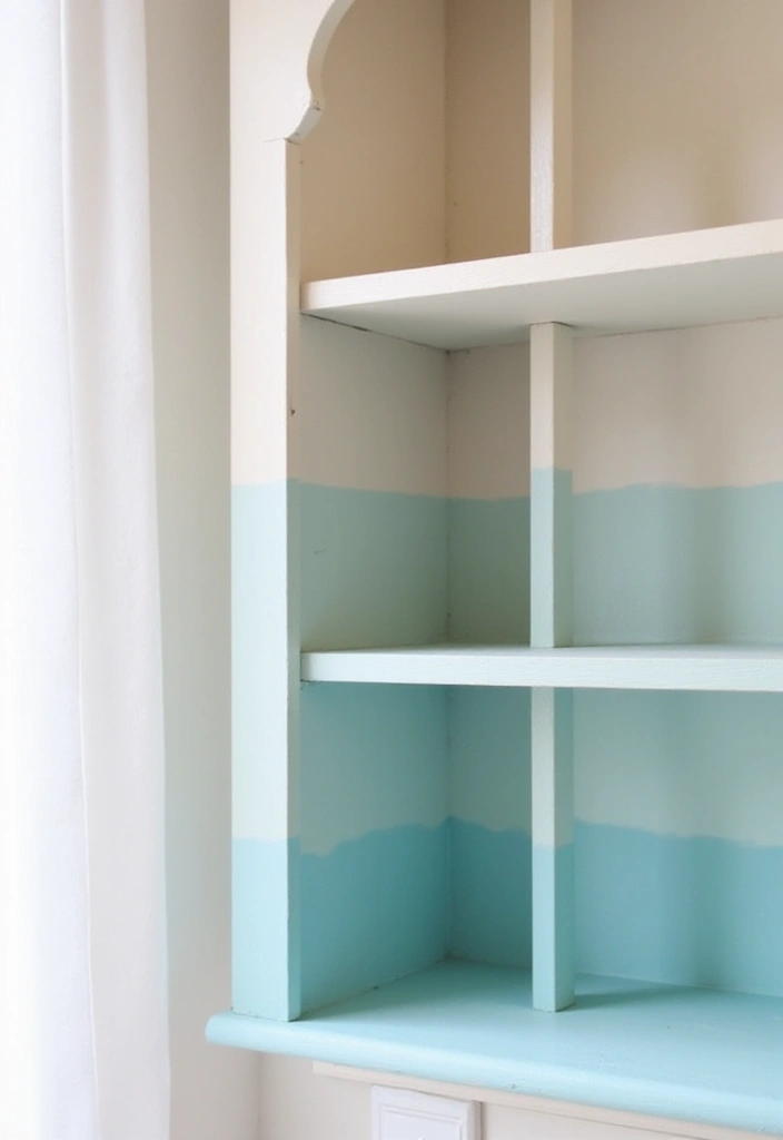 25+ DIY Shelf Painting Ideas for Easy Home Upgrades - 1. Ombre Delight