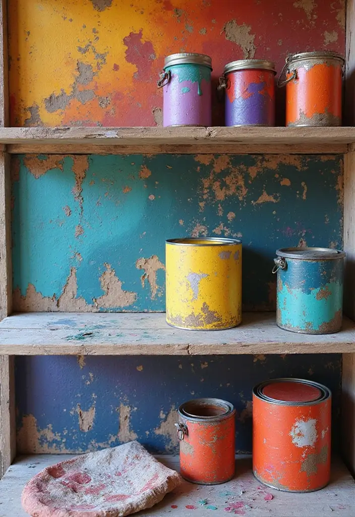 25+ DIY Shelf Painting Ideas for Easy Home Upgrades - 12. Layered Paint Techniques