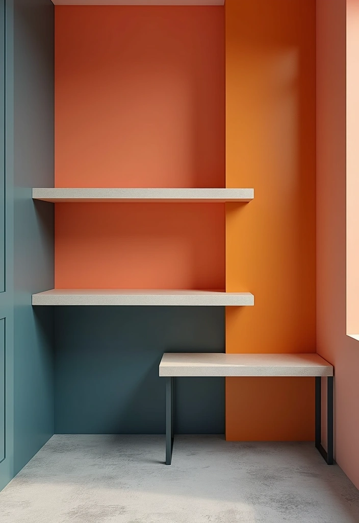 25+ DIY Shelf Painting Ideas for Easy Home Upgrades - 9. Color-Block Creativity