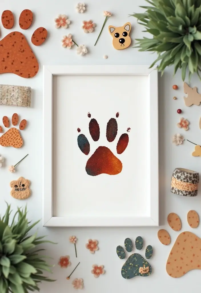 25+ Dog Scrapbook Ideas to Celebrate Your Furry Friend - 1. Paw Print Keepsake