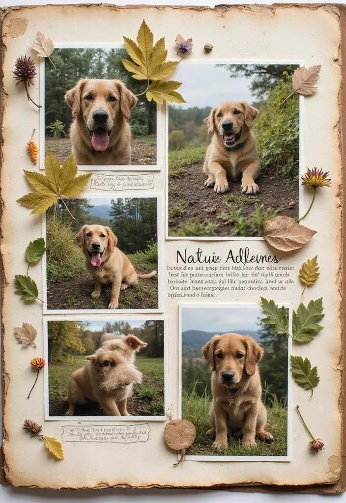 25+ Dog Scrapbook Ideas to Celebrate Your Furry Friend - 13. Nature Adventures