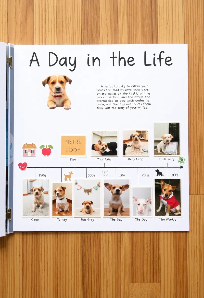 25+ Dog Scrapbook Ideas to Celebrate Your Furry Friend - 15. A Day in the Life
