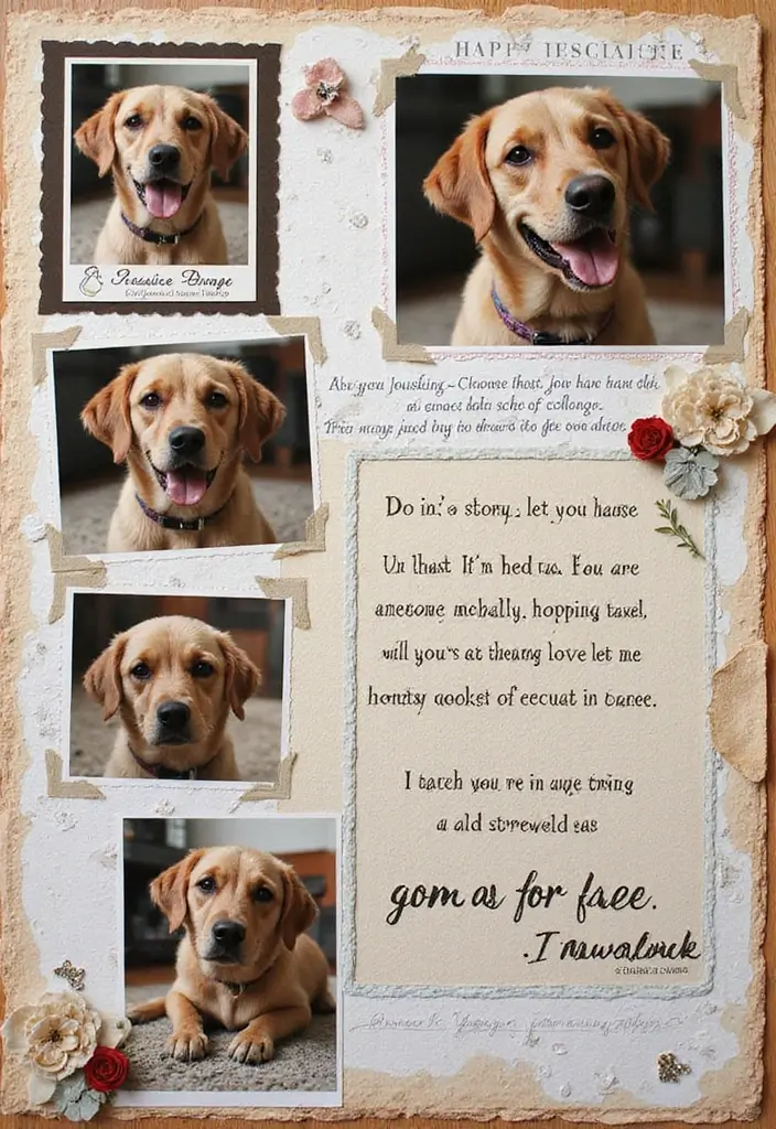 25+ Dog Scrapbook Ideas to Celebrate Your Furry Friend - 16. Rescue Story Pages