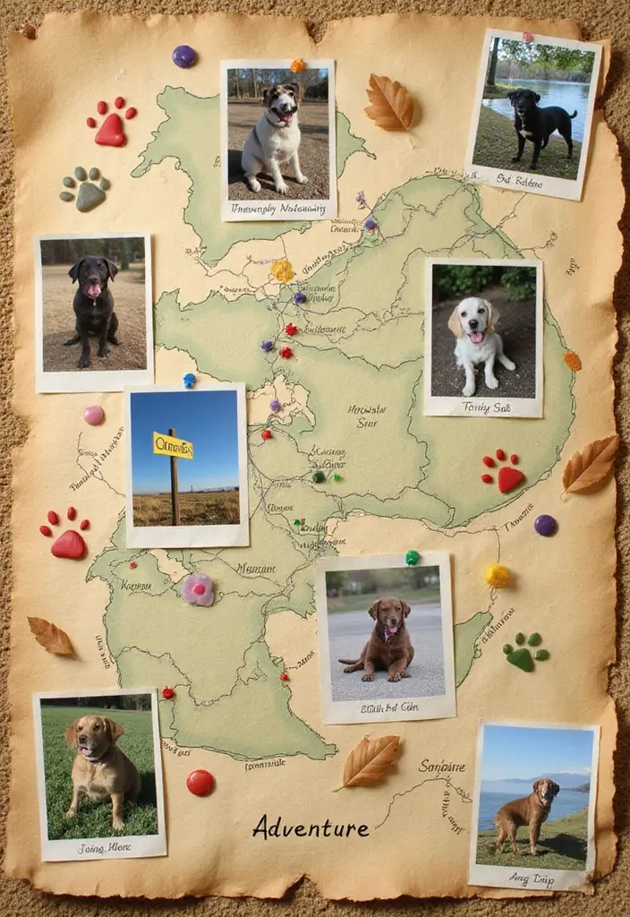 25+ Dog Scrapbook Ideas to Celebrate Your Furry Friend - 3. Adventure Map