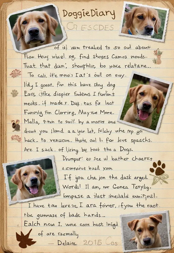 25+ Dog Scrapbook Ideas to Celebrate Your Furry Friend - 4. Doggie Diary