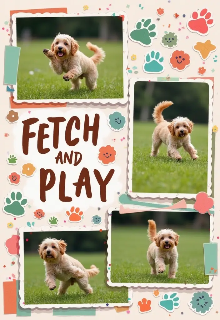 25+ Dog Scrapbook Ideas to Celebrate Your Furry Friend - 6. Fetch and Play Page