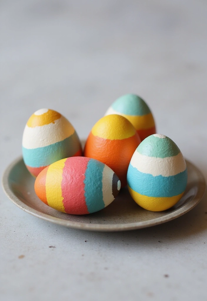 25+ Easter Egg Painting Ideas for a Fun Holiday Craft - 12. Layered Color Blocking