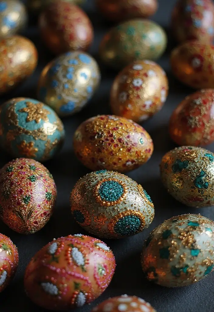 25+ Easter Egg Painting Ideas for a Fun Holiday Craft - 18. Beaded Beauties