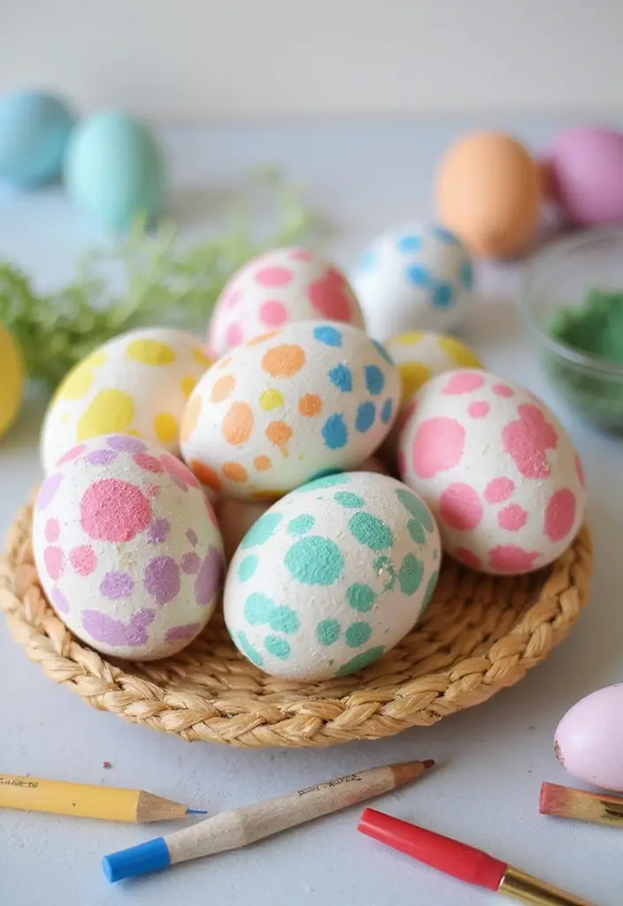 25+ Easter Egg Painting Ideas for a Fun Holiday Craft - 20. Simple Dot Patterns