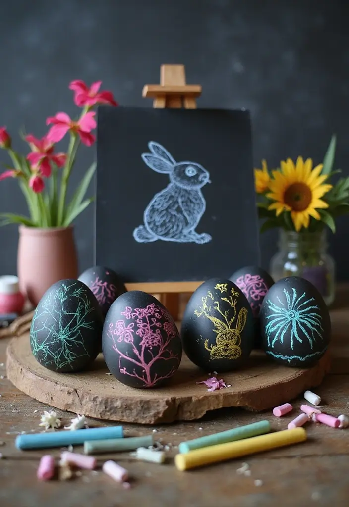 25+ Easter Egg Painting Ideas for a Fun Holiday Craft - 9. Chalkboard Eggs