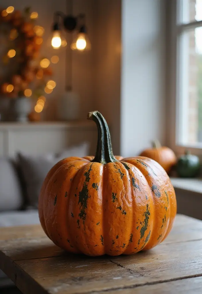 25 Easy & Creative Pumpkin Painting Ideas Anyone Can Do - 18. Weathered Wood Look