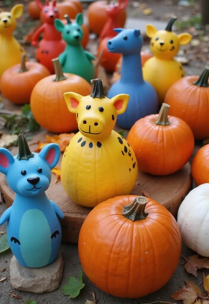 25 Easy & Creative Pumpkin Painting Ideas Anyone Can Do - 7. Animal Themed Pumpkins