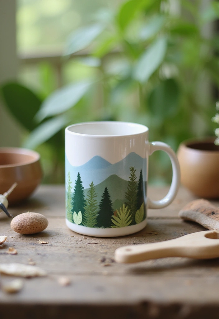 25 Easy Mug Painting Ideas for Beginners - 13. Nature-Inspired Designs